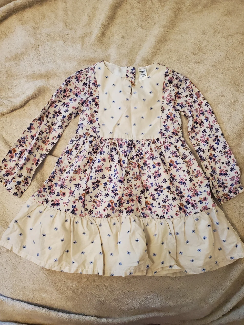 OshKosh B'gosh Cream Dress with Floral Accents